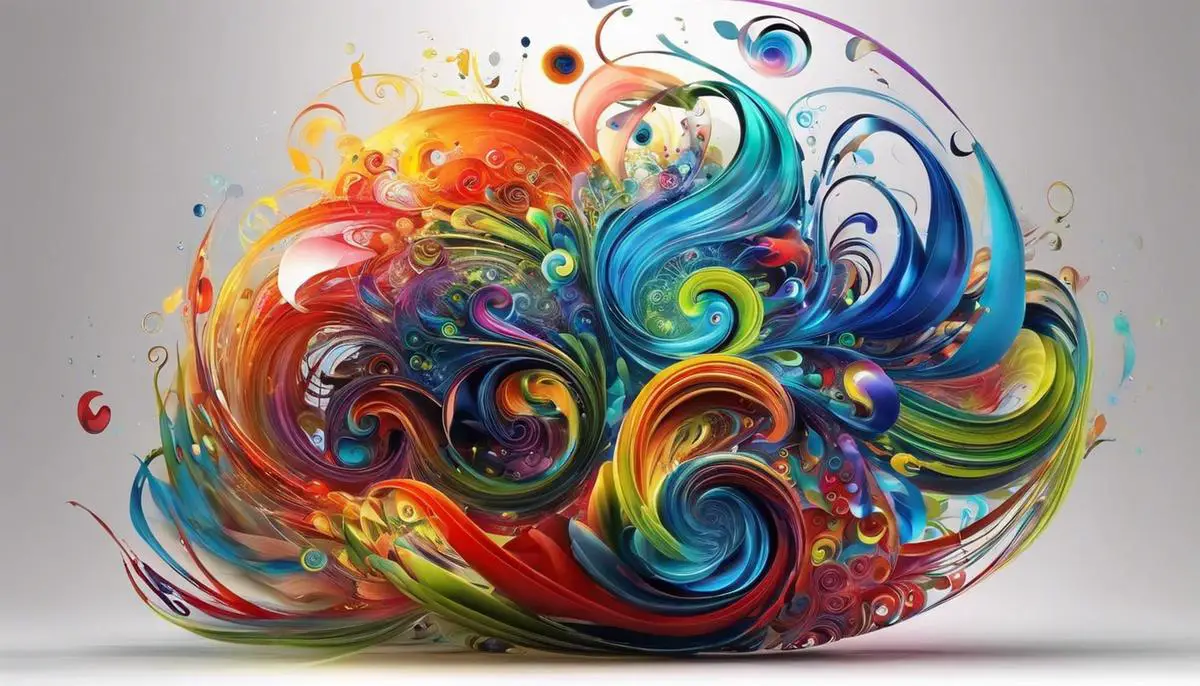 A colorful swirling image symbolizing the infusion of technology and innovation that BabyAGI represents.