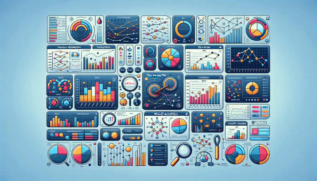 Image of various data segments and analysis tools
