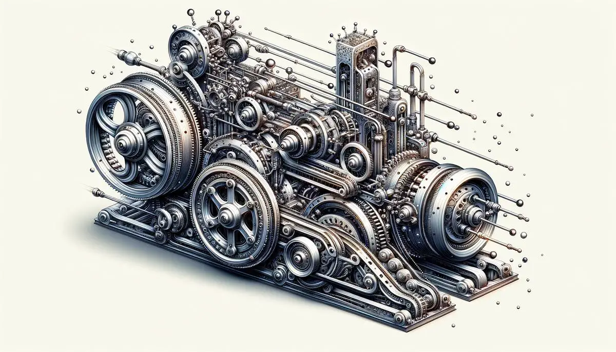 Illustration of a well-oiled machine symbolizing the operational efficiency achieved through Software Asset Management